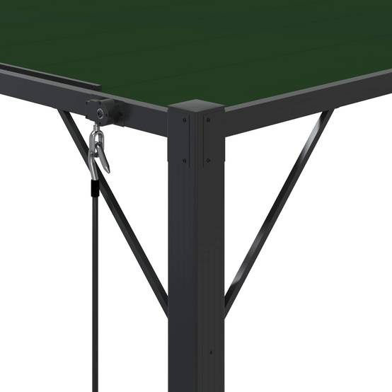 Pergola Bioclimatique Aluminium Tissu Patio Jardin Toit Lames Orientables 3x3m Vert - ComfortXL Outdoor Living - Image 7