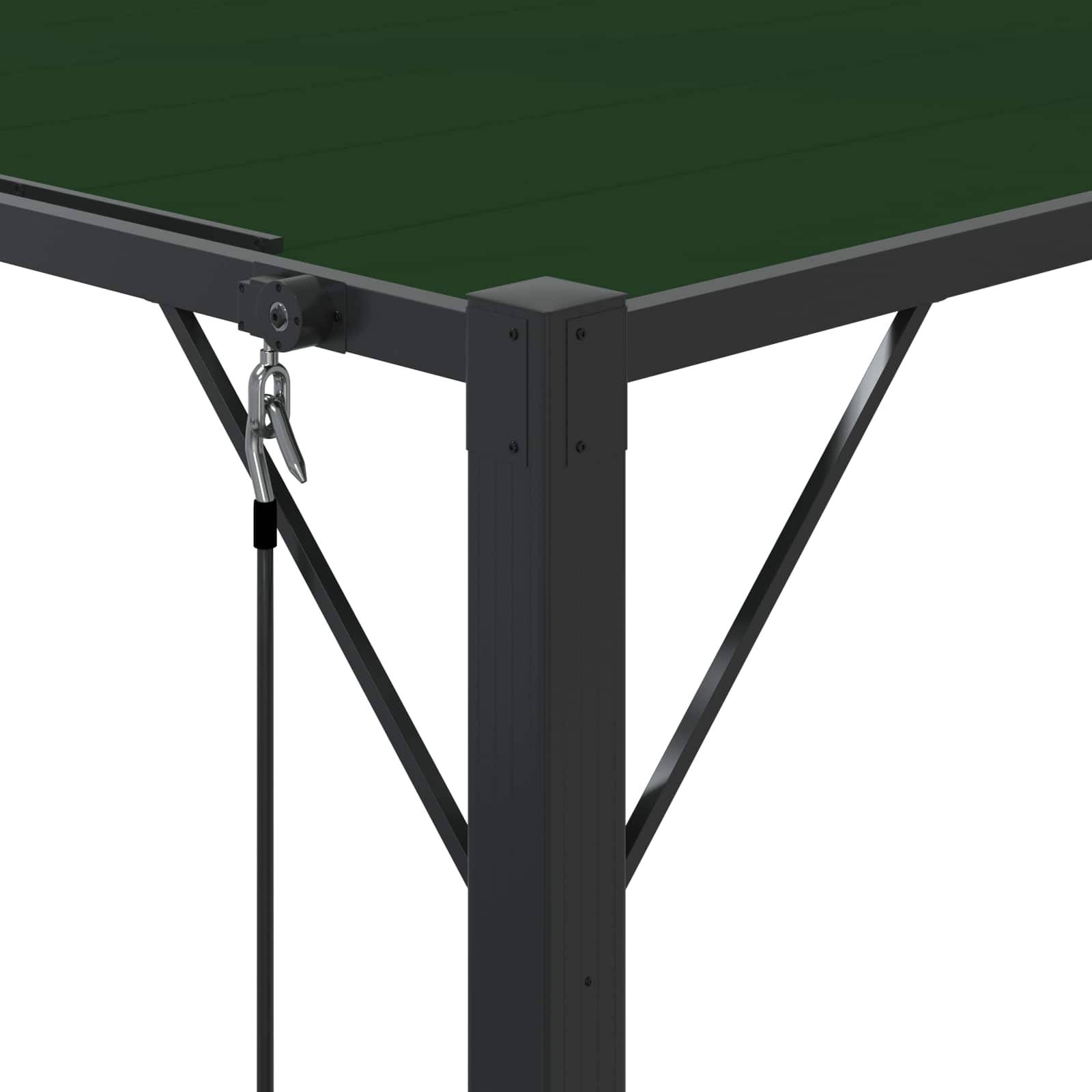 Pergola Bioclimatique Aluminium Tissu Patio Jardin Toit Lames Orientables 3x3m Vert - ComfortXL Outdoor Living - Image 7