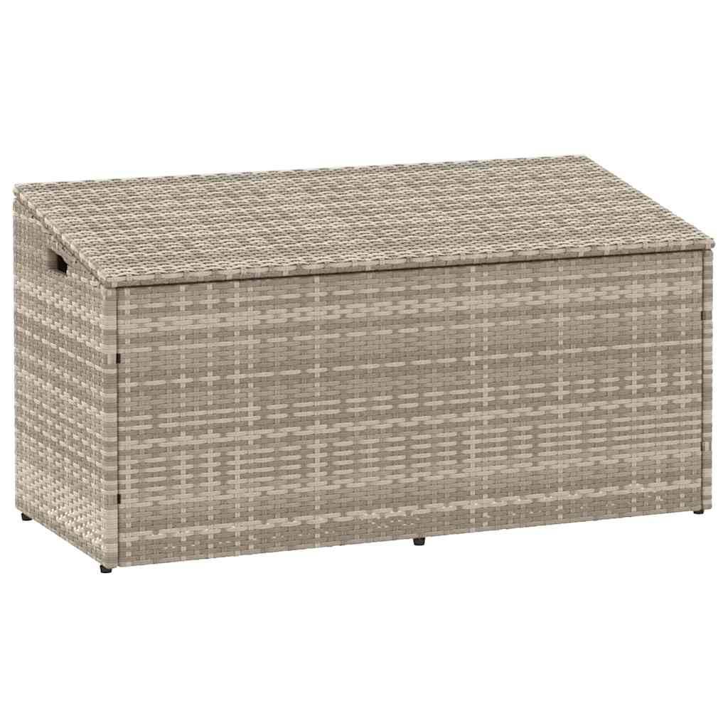 Boîte de Rangement Jardin Résine Tressée Imperméable Stockage Coussins Outils Gris Clair 110x50x58 cm – ComfortXL Outdoor Living - Image 1