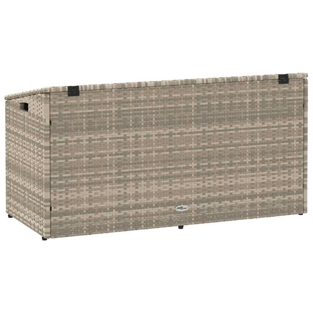 Boîte de Rangement Jardin Résine Tressée Imperméable Stockage Coussins Outils Gris Clair 110x50x58 cm – ComfortXL Outdoor Living - Image 6