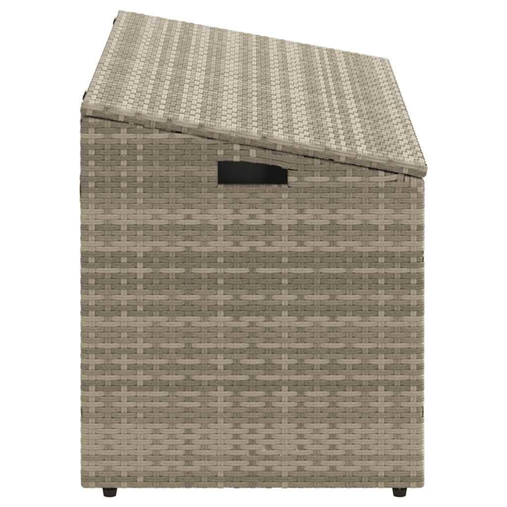 Boîte de Rangement Jardin Résine Tressée Imperméable Stockage Coussins Outils Gris Clair 110x50x58 cm – ComfortXL Outdoor Living - Image 5