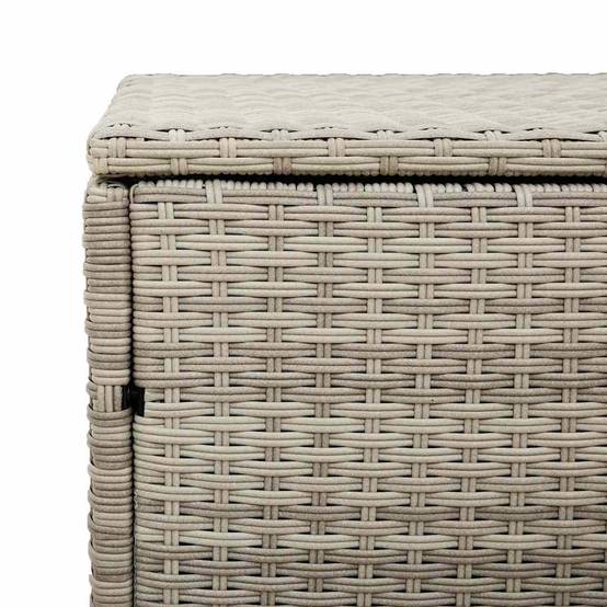 Boîte de Rangement Jardin Résine Tressée Imperméable Stockage Coussins Outils Gris Clair 110x50x58 cm – ComfortXL Outdoor Living - Image 8