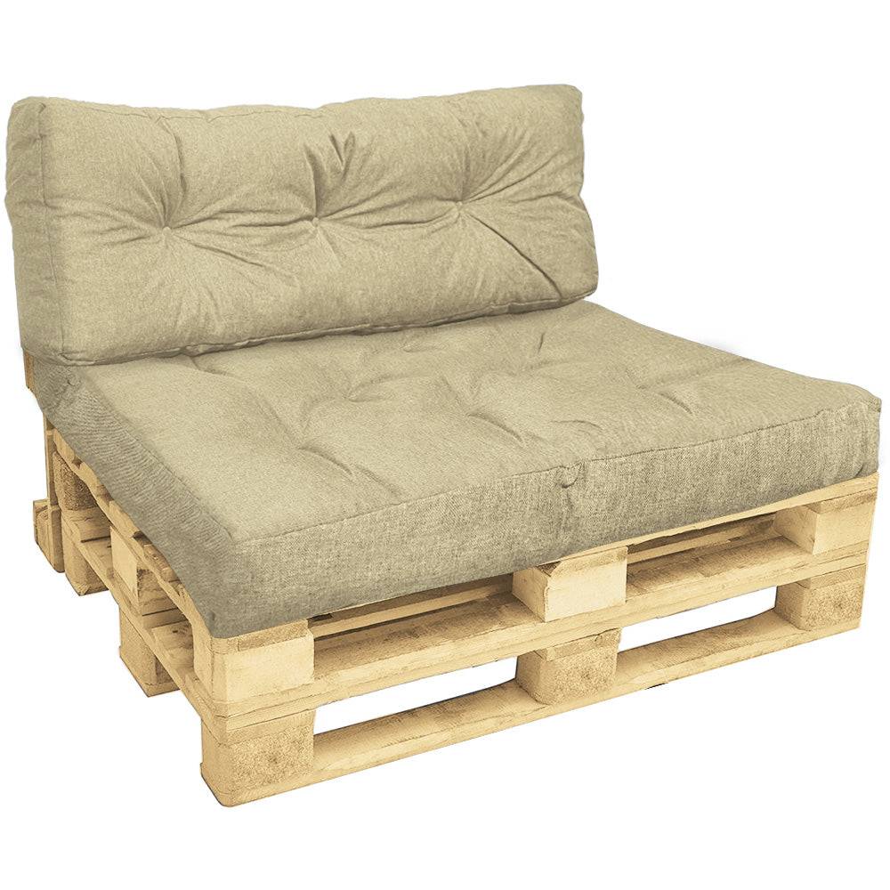 Vounot - Lot de 2 Coussins pour palettes en bois beige - Image 1