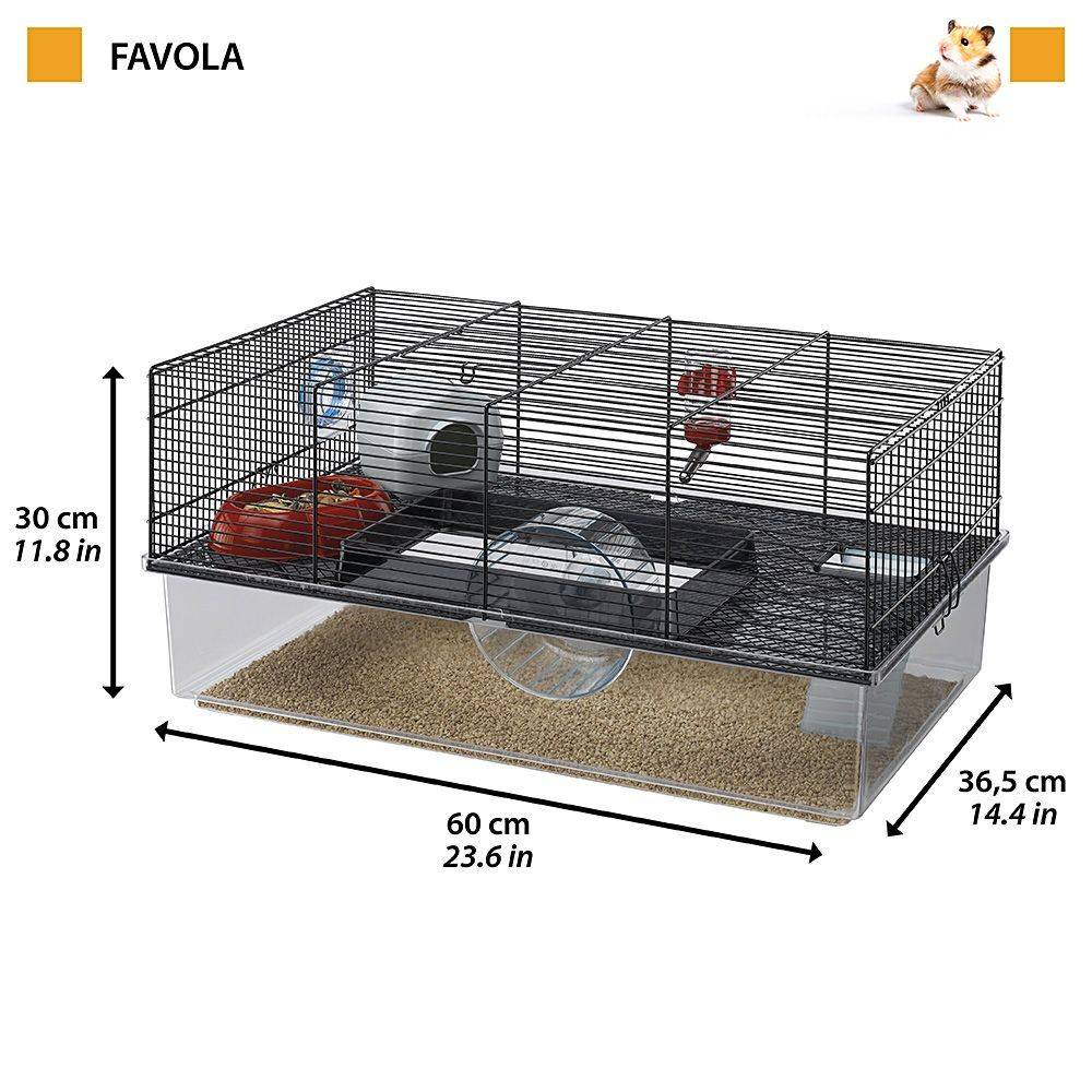 Ferplast - Ferplast Cage pour hamsters FAVOLA, maisonnette pour petits rongeurs, plastique robuste et métal, 2 étages, accessoires inclus - Imagen 2