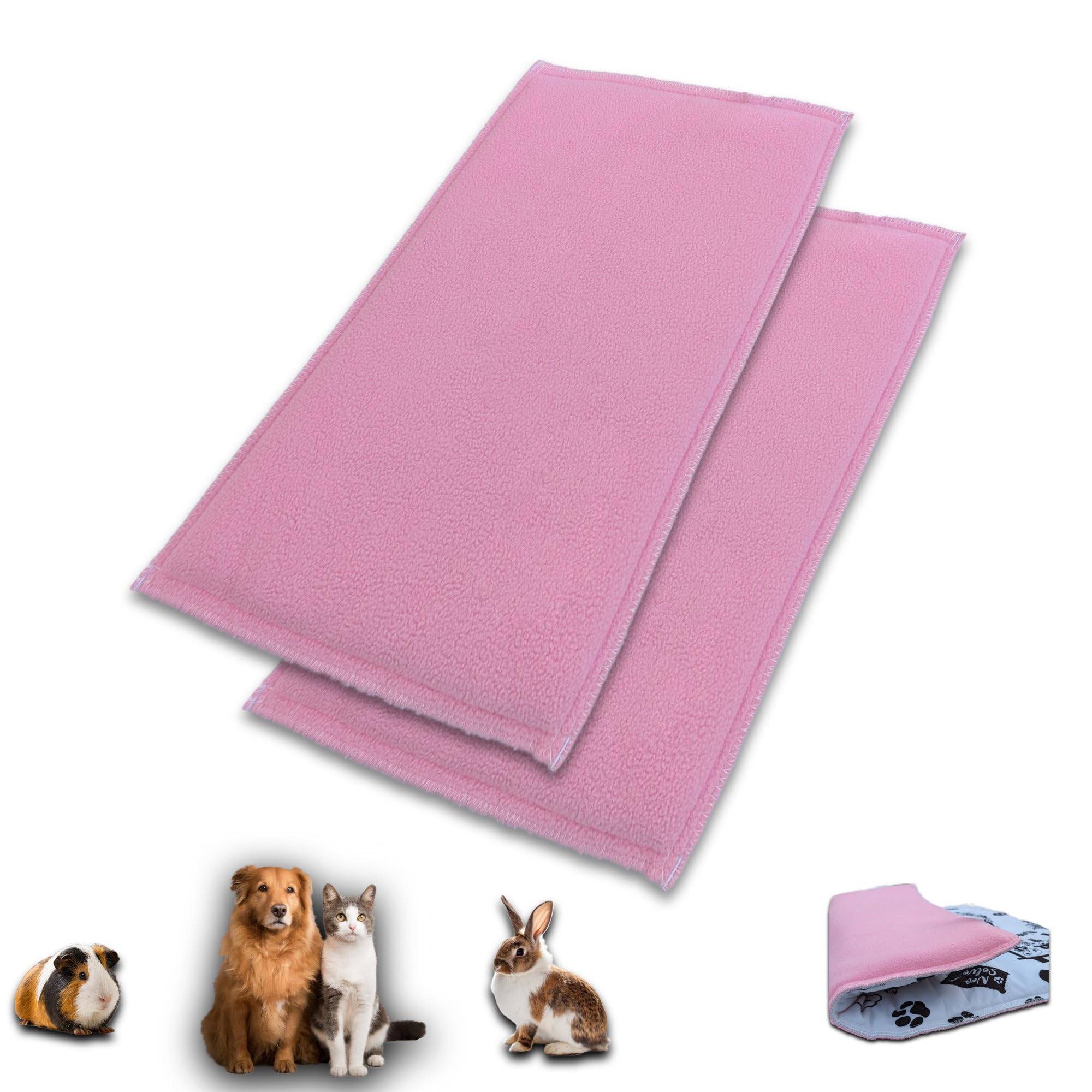 Lot de 2 - Tapis pour Cochon d'inde et Lapin en Polaire 105 x 70 cm  - Polaire Absorbant, Lavable en Machine, Economique - Neo Solvo - Image 1