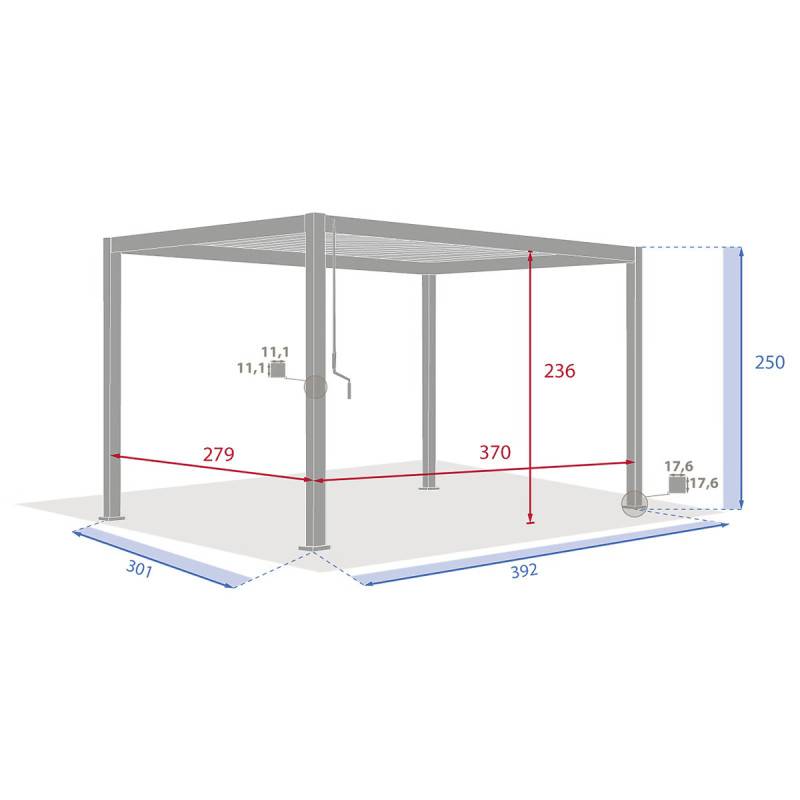 Hesperide - Pergola bioclimatique autoportante Evora 4x3 m argile Hespéride - Image 4