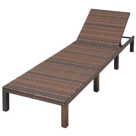 Maison Chic - Bain de soleil - transat avec coussin Résine tressée Marron - Meuble Pro - Imagen 6