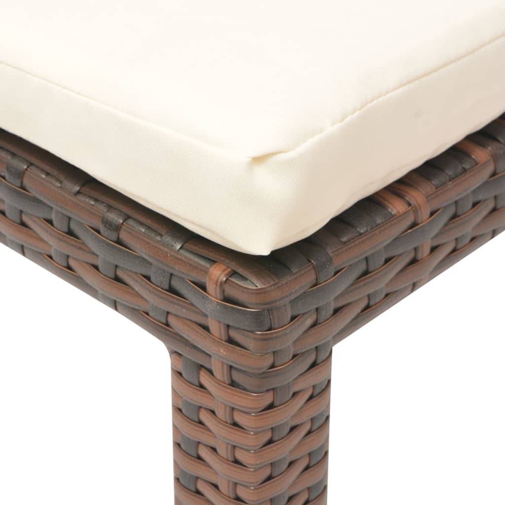 Maison Chic - Bain de soleil - transat avec coussin Résine tressée Marron - Meuble Pro - Imagen 7