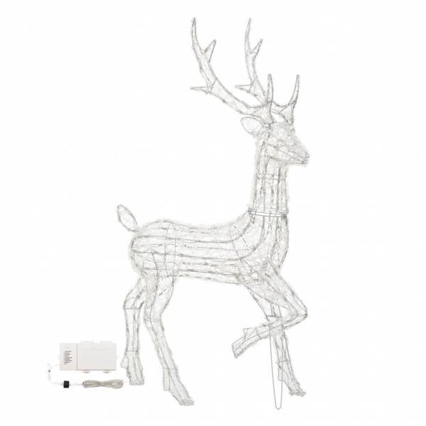 Lotti - Renne lumineux 3D à piles H105cm 180 LED blanc froid 8 jeux lumière IP44 Timer SMART Connect 31V Lotti - Imagen 4
