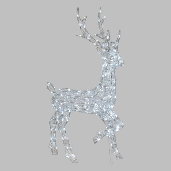 Lotti - Renne lumineux 3D à piles H105cm 180 LED blanc froid 8 jeux lumière IP44 Timer SMART Connect 31V Lotti - Imagen 1