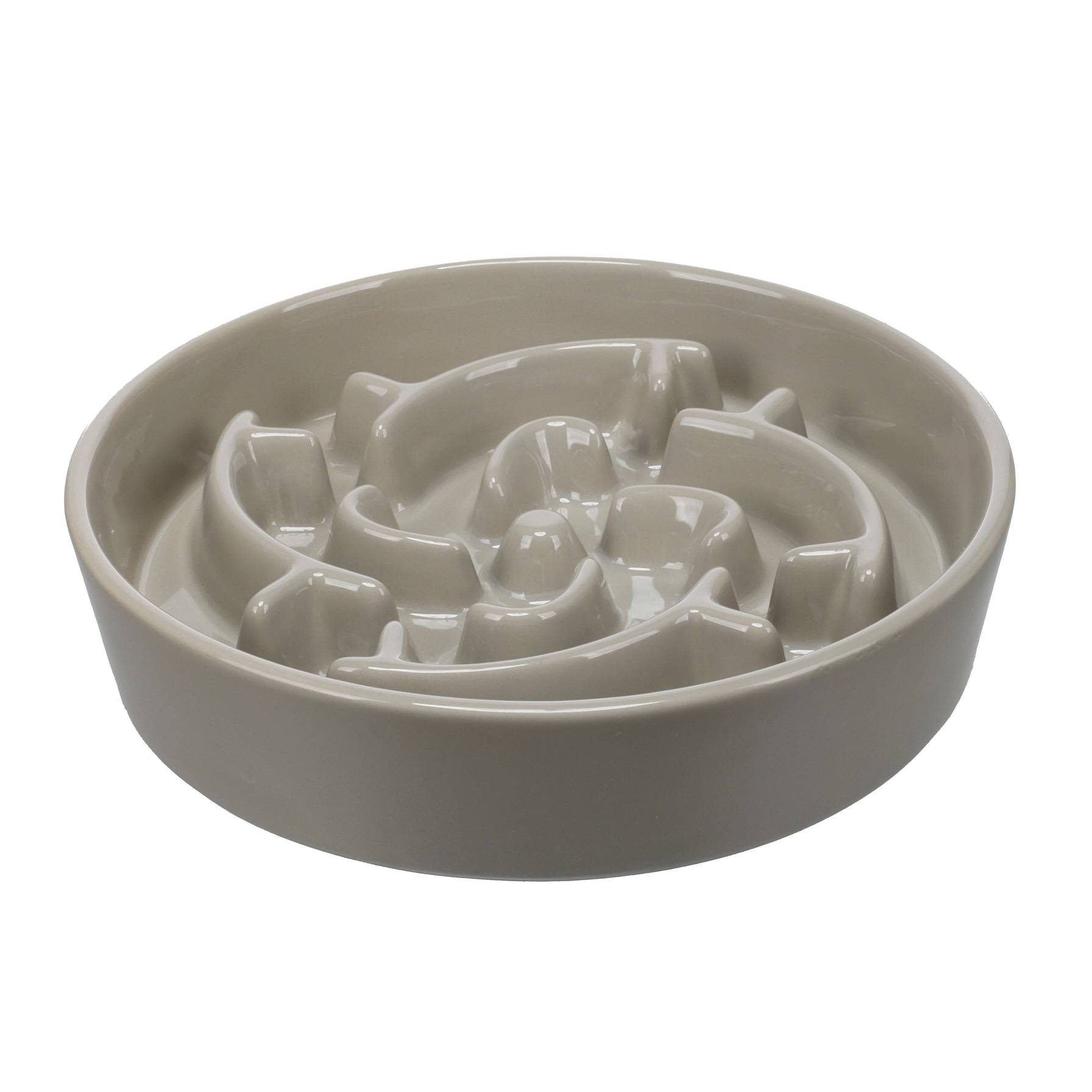 Eden - Gamelle ronde anti glouton pour chien Sena taupe - Image 1