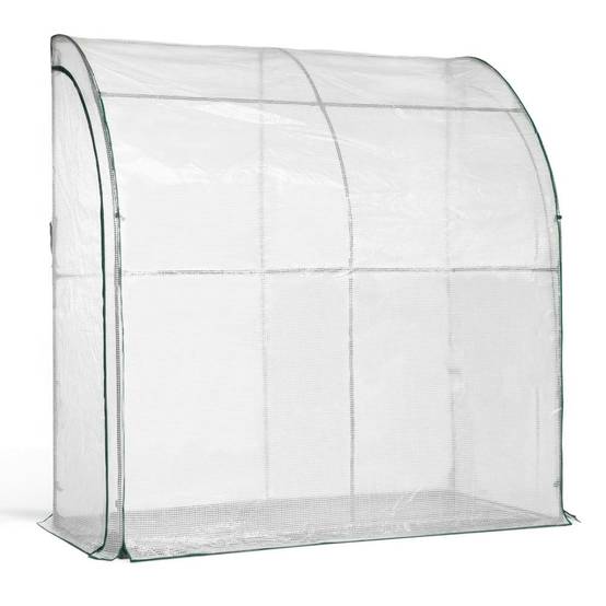 Serre adossée en acier et polyéthylène 2m² - 200 x 100 x 200 - Transparent - TERRE JARDIN - Image 1