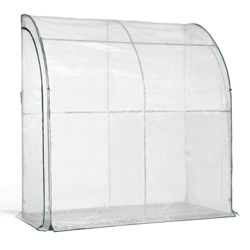 Serre adossée en acier et polyéthylène 2m² - 200 x 100 x 200 - Transparent - TERRE JARDIN - Image 1