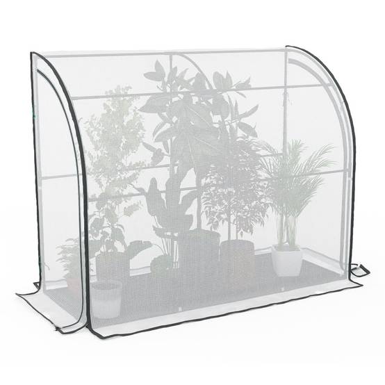 Serre adossée en acier et polyéthylène 2m² - 200 x 100 x 200 - Transparent - TERRE JARDIN - Image 4