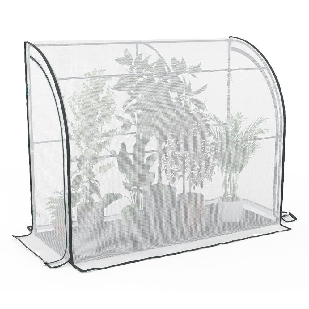 Serre adossée en acier et polyéthylène 2m² - 200 x 100 x 200 - Transparent - TERRE JARDIN - Image 4