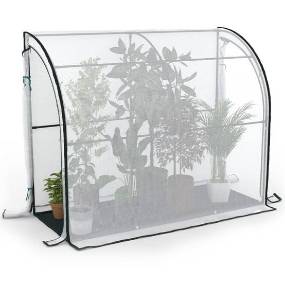 Serre adossée en acier et polyéthylène 2m² - 200 x 100 x 200 - Transparent - TERRE JARDIN - Image 3
