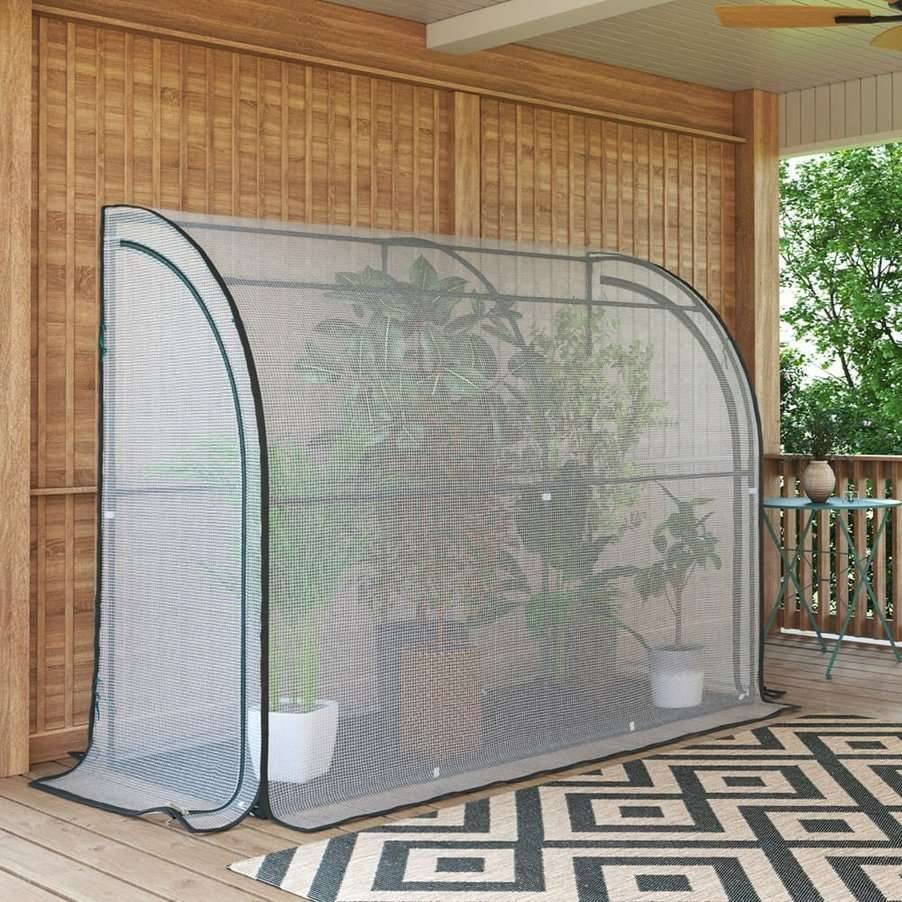 Serre adossée en acier et polyéthylène 2m² - 200 x 100 x 200 - Transparent - TERRE JARDIN - Image 5