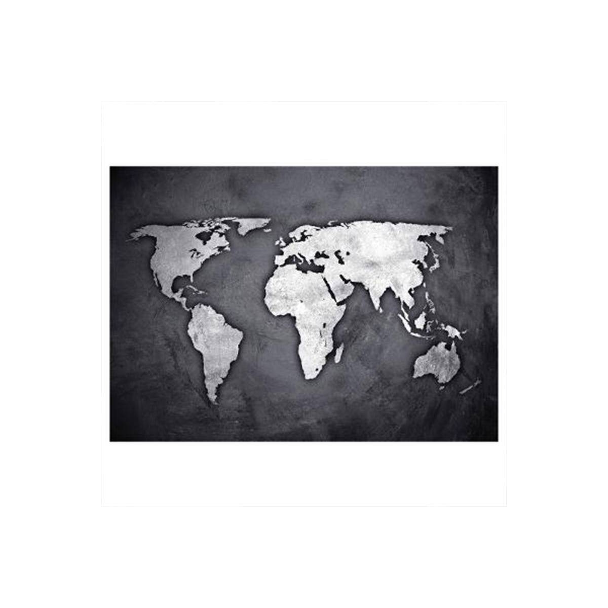 Sticker Mural Déco "Map Monde" 50cm Noir