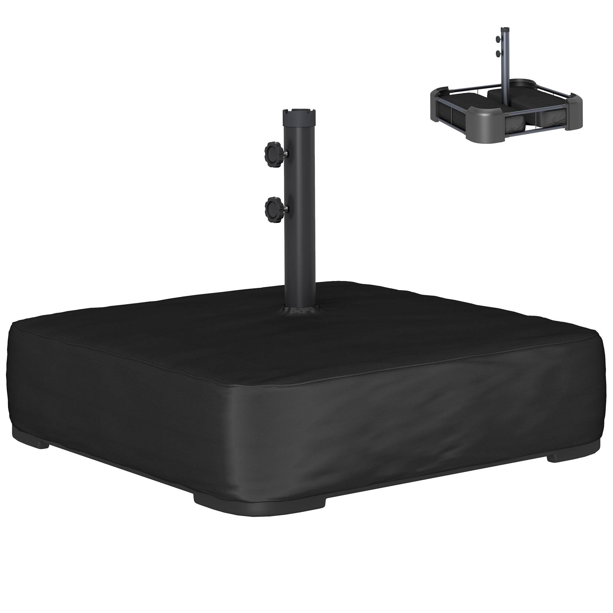 Pied de parasol avec housse en plastique, métal et tissu Oxford noir 78 x 78 x 40 cm - PANGIVO - Image 2