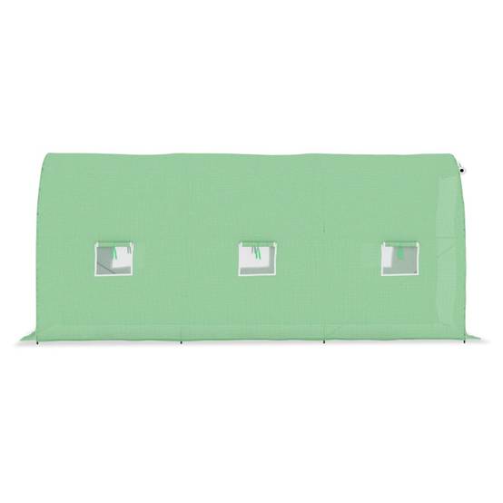 Serre Tunnel Jardin Acier PE Renforcé 140g/m² 9m² Vert - ComfortXL Outdoor Living - Image 4