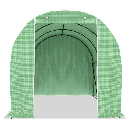 Serre Tunnel Jardin Acier PE Renforcé 140g/m² 9m² Vert - ComfortXL Outdoor Living - Image 3