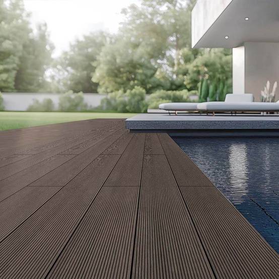 Kit complet de terrasse WPC (avec sous-structure) HOME DELUXE SAMANA - brun foncé 30m² - Image 4