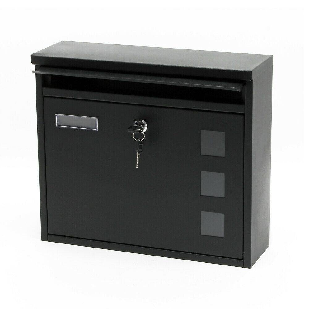 Helloshop26 - Boite postale boite aux lettres murale design revêtement par poudre 30 × 39,5 × 11 cm noir - Imagen 3