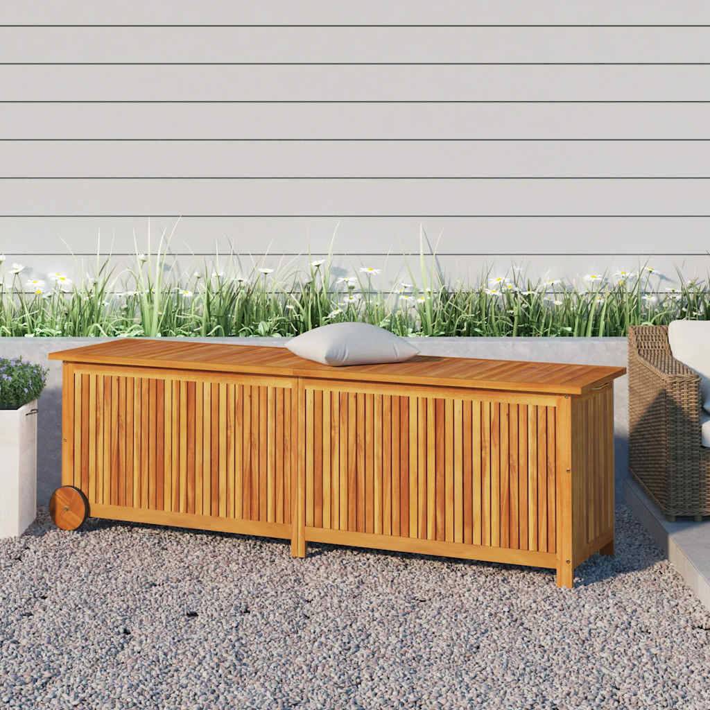 Boîte de rangement de jardin bois d'acacia naturel 150 x 50 x 58 cm - PANGIVO - Image 1