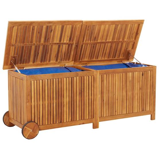 Boîte de rangement de jardin bois d'acacia naturel 150 x 50 x 58 cm - PANGIVO - Image 3
