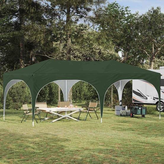 ComfortXL - Tente de réception pop-up Oxford extérieur réglable imperméable 575x288cm vert - ComfortXL Outdoor Living - Image 1