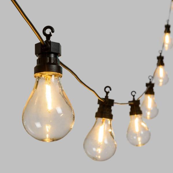 Lotti - Guirlande lumineuse style guinguette 5M 10 ampoules poire LED filament blanc chaud prolongeable 24V Lotti - Imagen 1