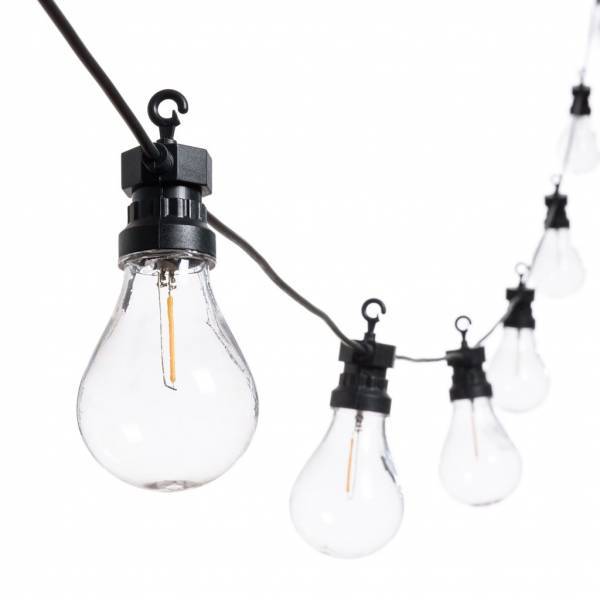 Lotti - Guirlande lumineuse style guinguette 5M 10 ampoules poire LED filament blanc chaud prolongeable 24V Lotti - Imagen 5