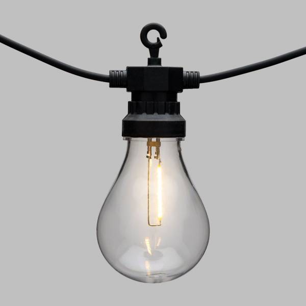 Lotti - Guirlande lumineuse style guinguette 5M 10 ampoules poire LED filament blanc chaud prolongeable 24V Lotti - Imagen 4