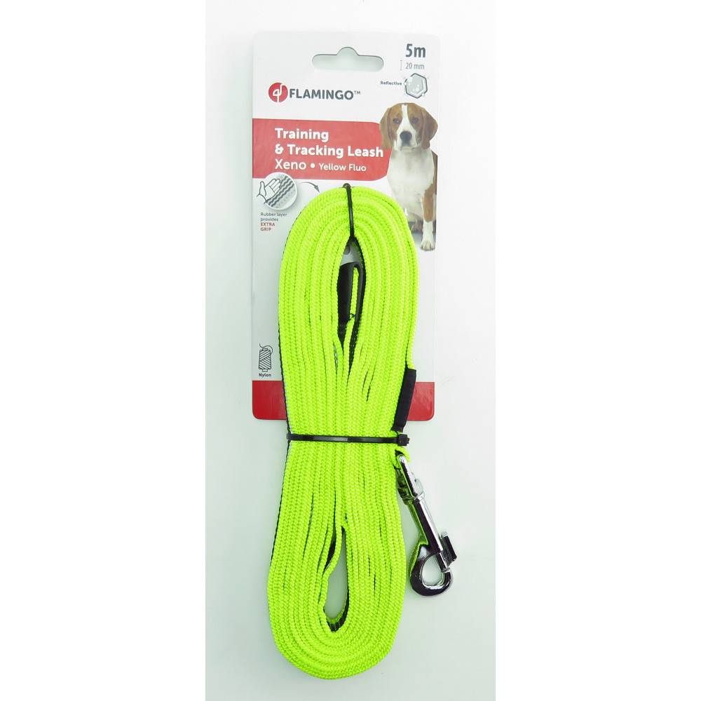 Laisse 5 M d'entrainement et à pister Xeno fluo jaune pour chien - Imagen 3