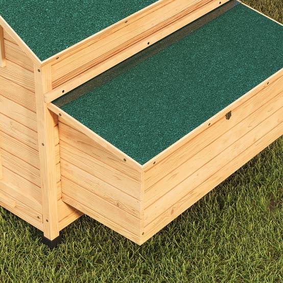 Poulailler bois extérieur double nichoir pondoirs 150x100x96cm jaune - ComfortXL Outdoor Living - Image 10