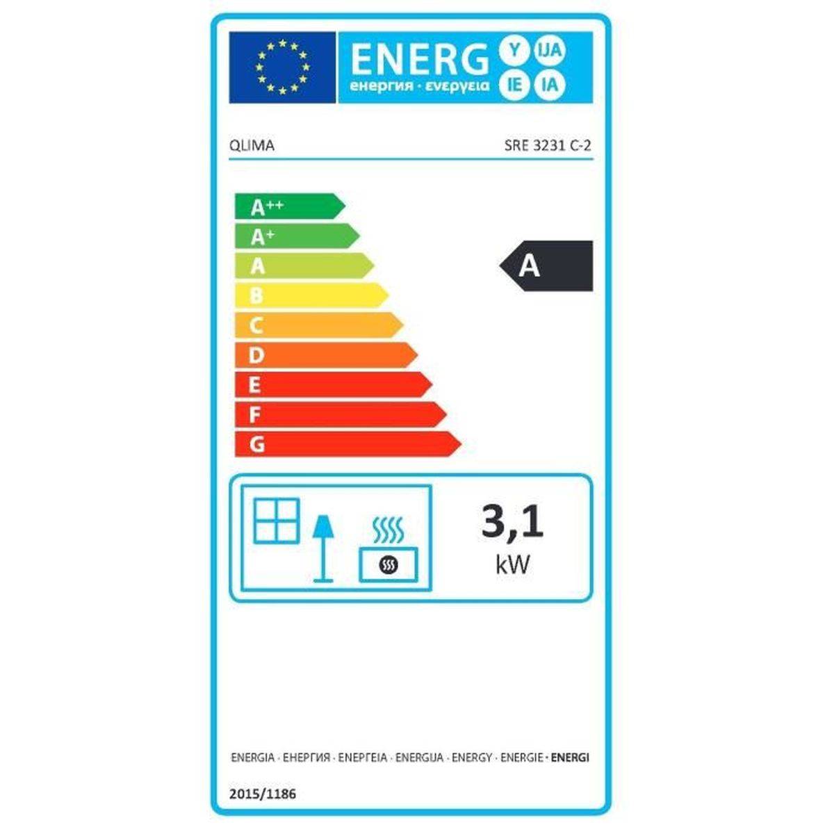 Chauffage d’appoint au kérosène électronique Qlima SRE 3231 C2, 3,1 kW, réservoir 5 L, gris - Image 2