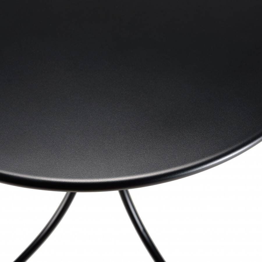 Macabane - MALO - SALON DE JARDIN 2 PERS. - Table ronde 70x70cm et 2 fauteuils beiges et noirs - Imagen 4
