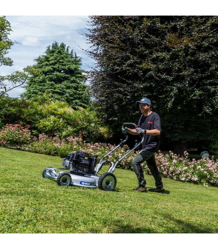 Grin - Tondeuse à gazon autotractée 53 cm - 3 000 m², Mulching moteur Kawasaki 179 cm3, Démarrage électrique, 2 Vitesses AV - - Image 5