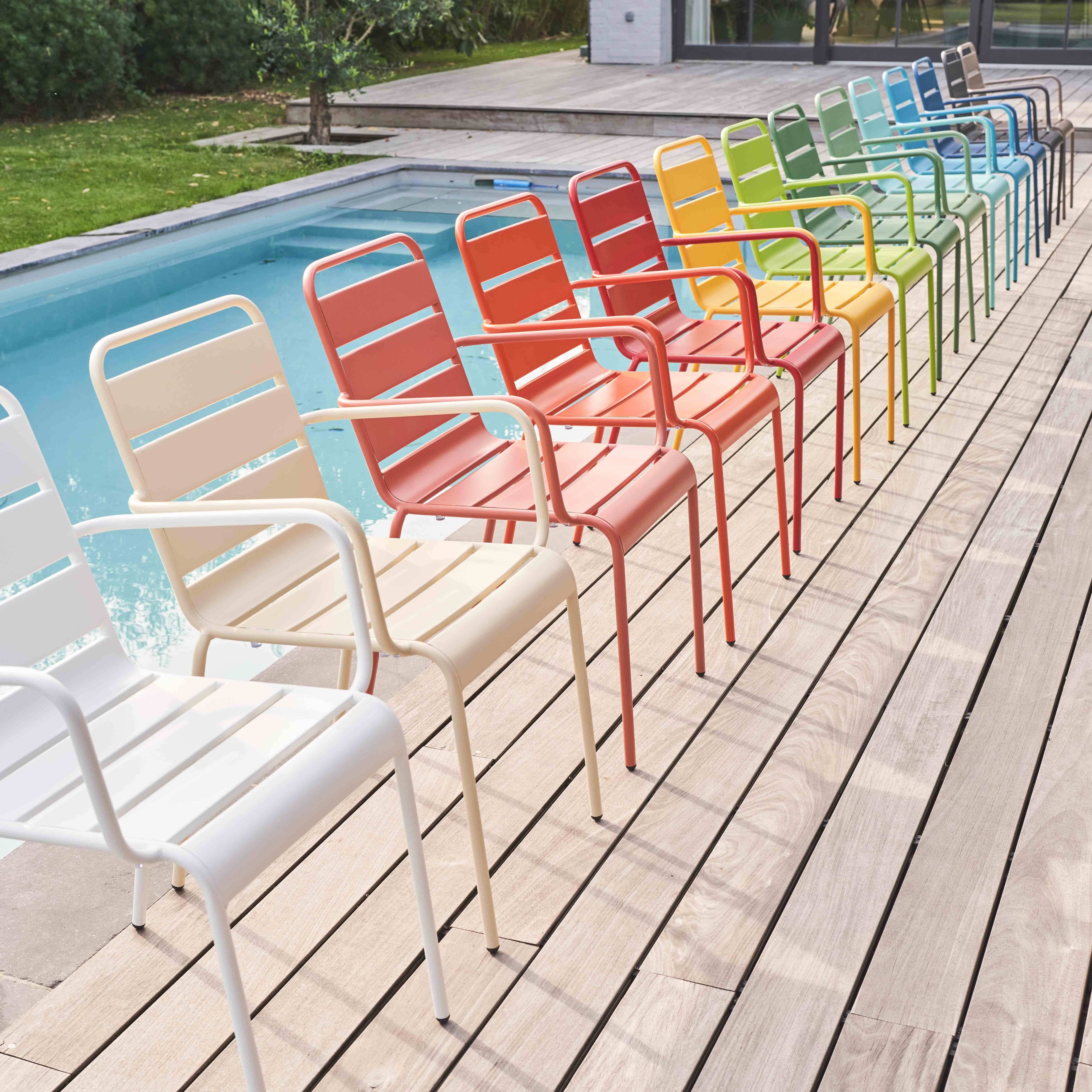 Oviala - Fauteuil de jardin en métal turquoise Palavas - Oviala - Imagen 4