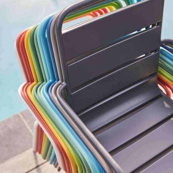 Oviala - Fauteuil de jardin en métal turquoise Palavas - Oviala - Imagen 6