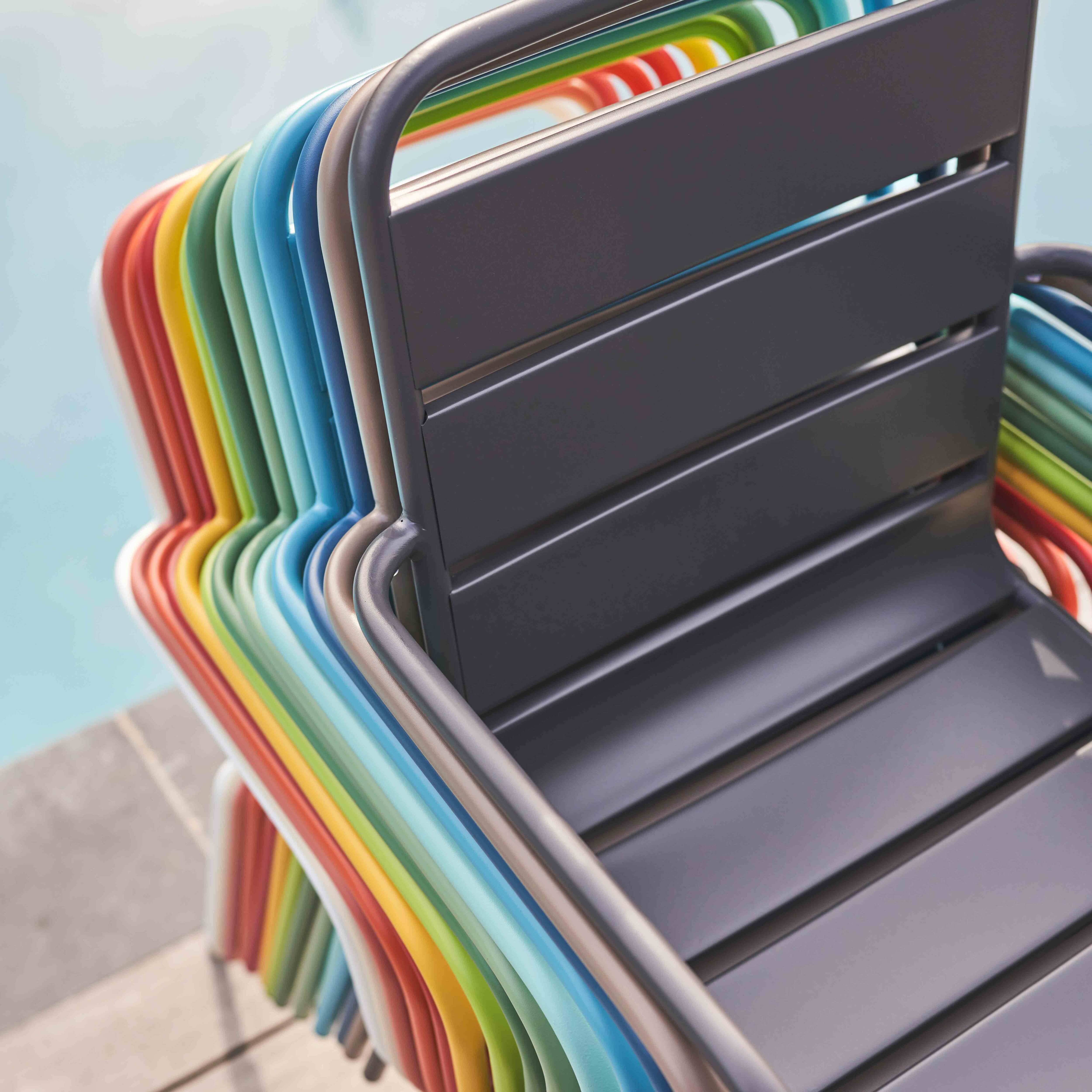 Oviala - Fauteuil de jardin en métal turquoise Palavas - Oviala - Imagen 6