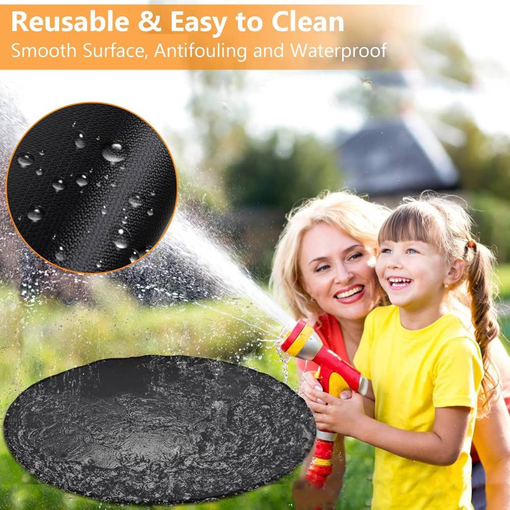 Accessoires de barbecue,Tapis de barbecue ignifuge, protection de sol pour barbecue en plein air, camping, rond, 91 cm – Noir-Lytech - Image 9