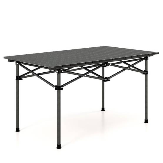 Maison Chic - Table de Camping Pique-Nique Pliante en Aluminium 95x55x50 CM Table de Jardin Pliable 4 à 6 places avec Sac de Transport Noir F243R - Image 3