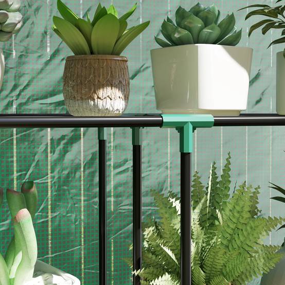 Serre étagères acier pour pots protection UV 100x40x150cm vert - ComfortXL Outdoor Living - Image 10