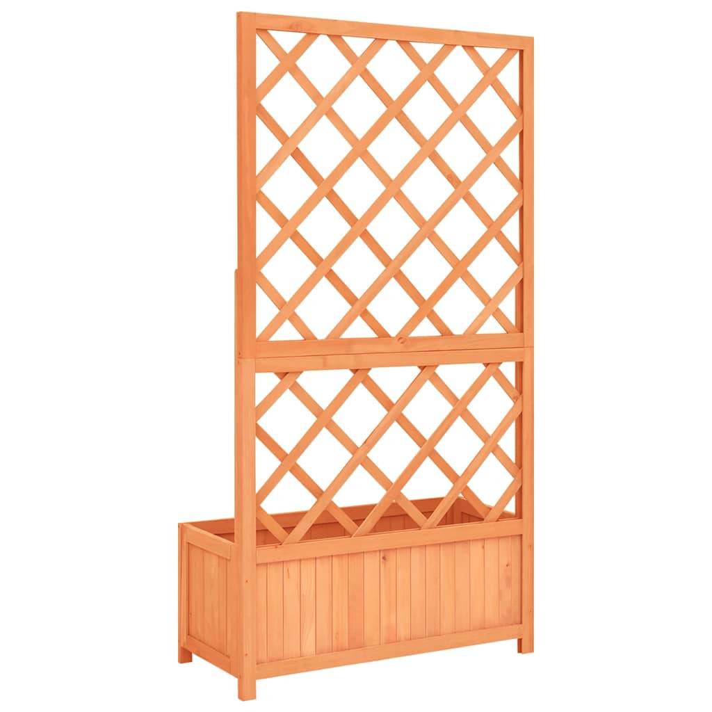 Vidaxl - Jardinière avec treillis marron 70x30x135 cm bois massif de sapin vidaXL 316426 - Image 5