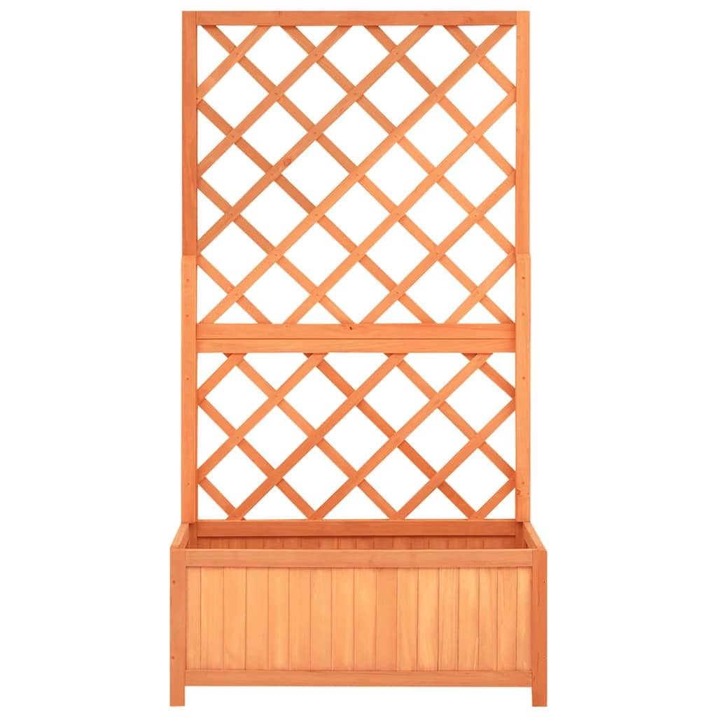Vidaxl - Jardinière avec treillis marron 70x30x135 cm bois massif de sapin vidaXL 316426 - Image 4
