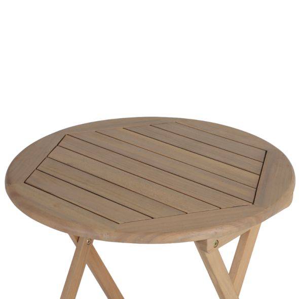 Ensemble table et chaises de jardin RIMINI 2 places en bois d'acacia et textilène taupe Beau Rivage - Image 8