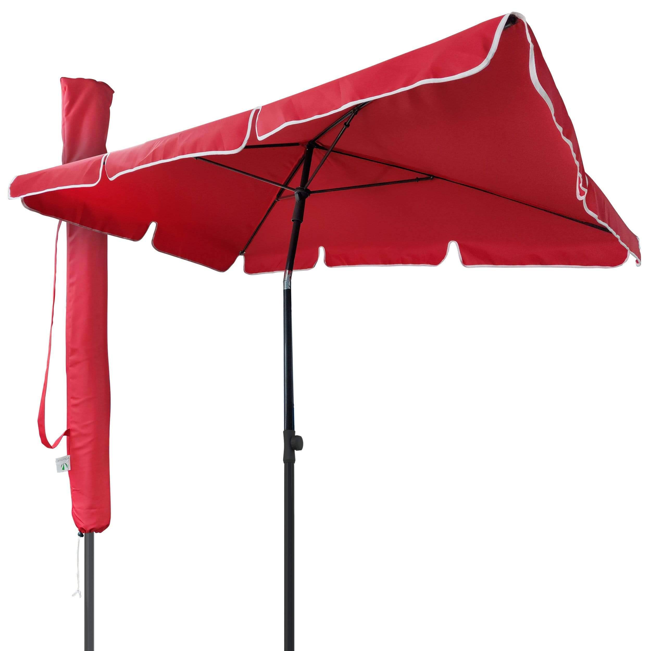 Parasol inclinable rectangulaire 2x1.25m avec housse de protection rouge - hauteur et angles ajustables - VOUNOT® - Image 1