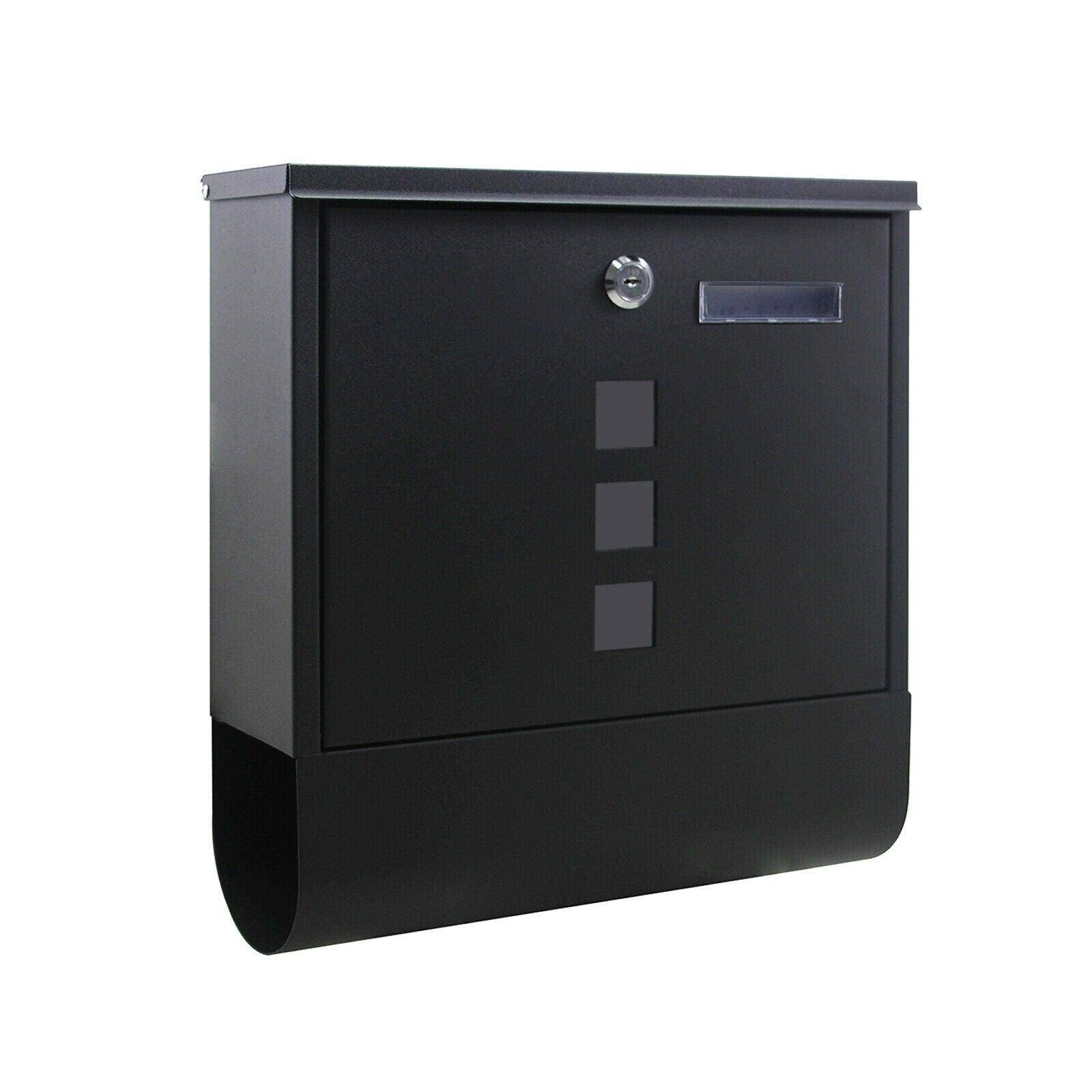 Helloshop26 - Boite aux lettres design avec porte-journaux pour montage au mur courrier 30,5 x 9,6 x 33,5 cm noir - Imagen 1