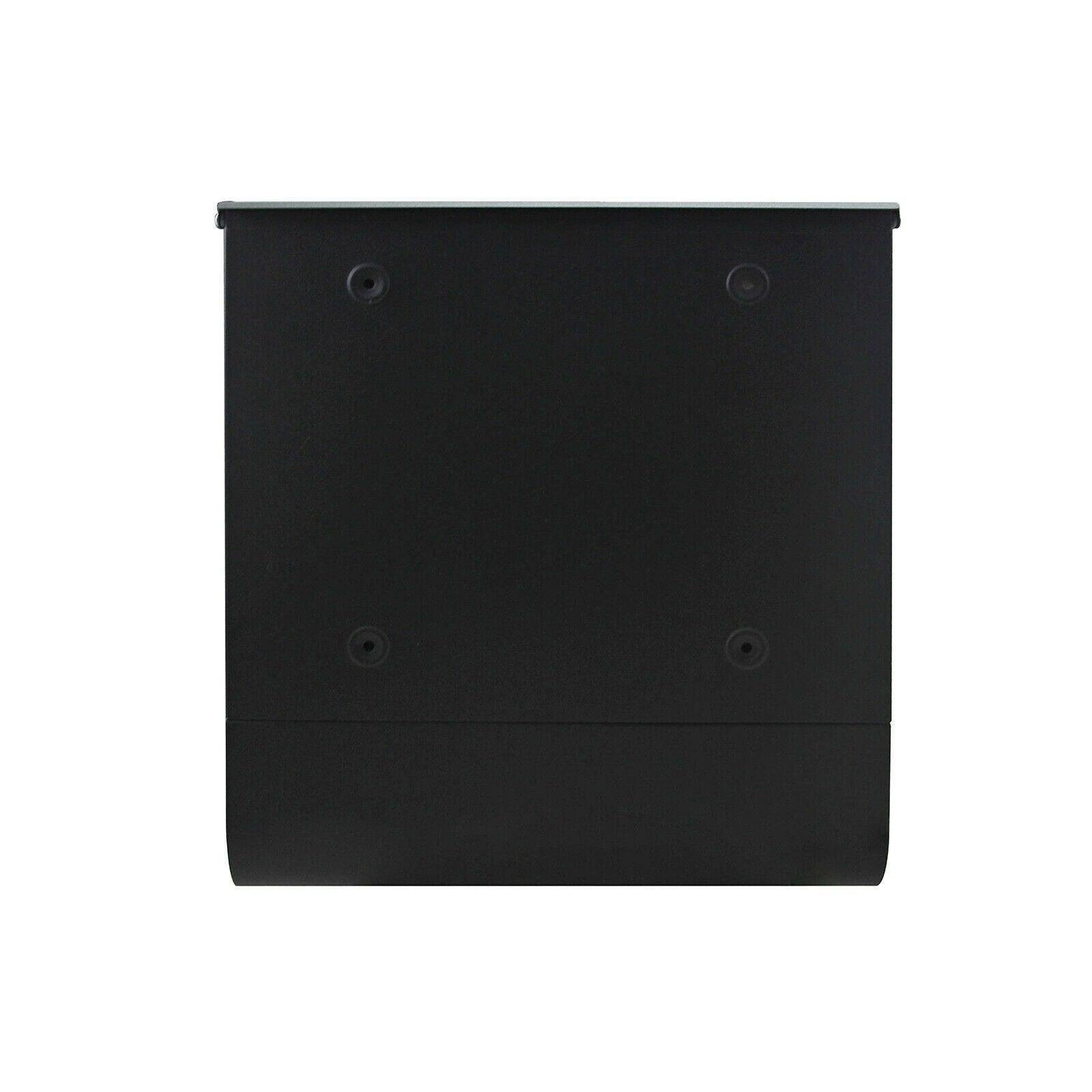 Helloshop26 - Boite aux lettres design avec porte-journaux pour montage au mur courrier 30,5 x 9,6 x 33,5 cm noir - Imagen 3